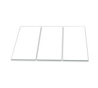 Cubierta para placa de vitrocerámica, tabla de cortar, 3 piezas, 90 x 52 cm, color blanco, protección contra salpicaduras, placa de vitrocerámica, protección para placas de cocina, cristal de
