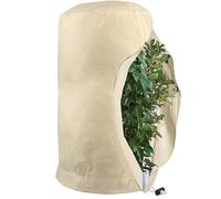 Cubierta para plantas con cordón, material premium, protección contra heladas, protección contra heladas, con capa de tela no tejida transpirable para protección estacional del frío