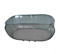 Cubierta para plantas con tela de malla y picos de tierra para una instalación segura, diseñada para proteger las plantas del clima frío y los daños solares mientras promueve el flujo de aire (90 x 35
