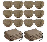 Cubierta para plantas de invierno hecha de tela no tejida para protección contra la congelación de plantas en maceta, arbustos, árboles jóvenes y camas de jardín (12 piezas)