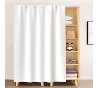 Cubierta para puerta corredera a prueba de polvo, cortina blanca simple para armario, opaca, 100 x 160 cm, perfecta para decoración del hogar, soluciones de privacidad y optimización del espacio