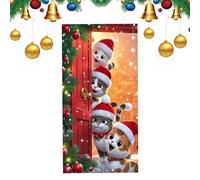 Cubierta para Puerta de : Panel de navideño, Tela para Colgar en días Festivos | Cortina de Pancarta para Puerta de Temporada, superposición Decorativa de Frontal de