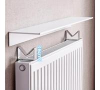 Cubierta para radiador, aleación de aluminio ligera, fácil instalación sin taladrar, soporta hasta 30 kg, diseño moderno para uso doméstico, ideal para soluciones de calefacción eficientes