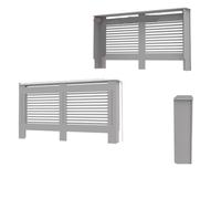 Cubierta para Radiador Gabinete elegante con panel de rejilla y estante integrado for calentadores chimeneas: una solución moderna for la seguridad del hogar(Gray Horizontal L)