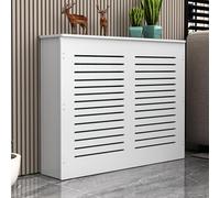 Cubierta para radiador, moderna cubierta de calor de madera MDF para el hogar, diseño de listones verticales, perfecto para sala de estar, dormitorio, pasillo