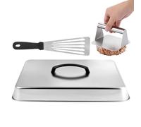 Cubierta para rociar de calidad, tapa para parrilla resistente, rectangulares para cocinar al vapor, función de prensa, tapa para parrilla de acero inoxidable para uso en interiores,