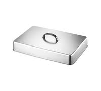 Cubierta para rociar - Tapa rectangular de acero inoxidable para cocinar al vapor, 43,5x28,2x6,6 cm, cúpula para derretir queso y hamburguesa, tienda de prevención de salpicaduras de grasa | Tapa para
