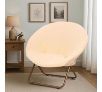 Cubierta para Silla Saucer Impermeable, Funda Elástica para Silla Luna, Se Ajusta A Redonda De 70-80cm Plato, Decoración Elegante para Sala Y Jardín(Beige,Set of 1)