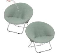 Cubierta para Silla Saucer Impermeable, Funda Elástica para Silla Luna, Se Ajusta A Redonda De 70-80cm Plato, Decoración Elegante para Sala Y Jardín(Matcha Green,Set of 2)