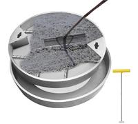 Cubierta para tanque séptico de acero inoxidable - Catible redondo de 24 pulgadas con hoyos y lavabos de 16, 20, 28, 30 y 40 pulgadas de diámetro para exteriores