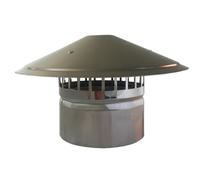 Cubierta para tejado contra la Lluvia de Acero ino Casquillo de Chimenea Acero Inoxidable con Protector Malla for conductos Humos 75 a 200 mm(180Mm)