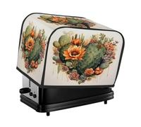 Cubierta para tostadora, 2 rebanadas, diseño de flor de cactus de amor, accesorios de cocina, antipolvo e impermeable, cubierta para hacer pan