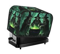 Cubierta para tostadora con diseño de tres brujas en un bosque oscuro, 2 rebanadas, cubierta para electrodomésticos pequeños con bolsillos, protección contra el polvo y las huellas dactilares