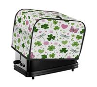 Cubierta para tostadora con diseño floral de hojas de trébol verde del día de San Patricio, cubierta antipolvo para máquina de pan, pequeño electrodoméstico de cocina