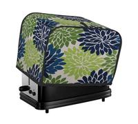 Cubierta para tostadora de 2 rebanadas, color verde claro, azul marino, cubierta de polvo floral para máquina de pan, pequeños electrodomésticos de cocina
