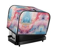 Cubierta para tostadora de 2 rebanadas con estampado de mármol azul y rosa, a prueba de polvo, resistente al aceite, protege pequeños electrodomésticos de cocina