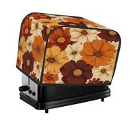 Cubierta para tostadora de 2 rebanadas con flores de otoño | Protección contra el polvo y las huellas dactilares, protector de máquina de hacer pan a prueba de polvo para pequeños
