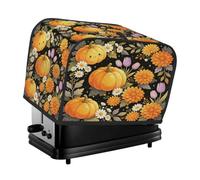 Cubierta para tostadora de 2 rebanadas de flores silvestres de calabaza de | Protección contra el polvo y las huellas dactilares, protector de máquina de hacer pan a prueba de polvo para pequeños