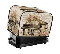 Cubierta para tostadora de 2 rebanadas, impermeable, para hacer pan, protector vintage para música de piano pequeño, cubierta para electrodomésticos pequeños para protección contra el polvo y las