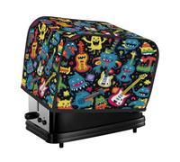 Cubierta para tostadora de 2 rebanadas, impermeable, para hacer pan protectora, guitarra loca, moderna, abstracta, hiphop, música juvenil, cubierta para electrodomésticos pequeños para protección