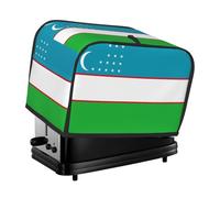 Cubierta para tostadora de 2 rebanadas impresa con bandera de la República de Uzbekistán, a prueba de polvo, resistente al aceite, protege pequeños electrodomésticos de cocina