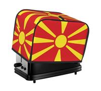 Cubierta para tostadora de 2 rebanadas impresa con la bandera de Macedonia del Norte, a prueba de polvo, resistente al aceite, protege pequeños electrodomésticos de cocina