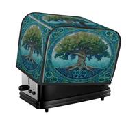 Cubierta para tostadora de 2 rebanadas, verde y azul, árbol celta, cubierta antipolvo para máquina de pan, pequeños electrodomésticos de cocina