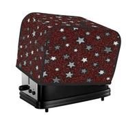 Cubierta para tostadora de 4 rebanadas con estrellas brillantes en color rojo burdeos para máquina de pan, pequeños electrodomésticos de cocina