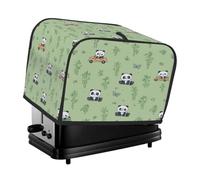 Cubierta para tostadora de 4 rebanadas de bambú con panda chino sobre cubierta de polvo verde claro para máquina de pan, pequeños electrodomésticos de cocina
