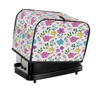 Cubierta para tostadora de 4 rebanadas de flores de lobo rosa, cubierta antipolvo para máquina de pan, pequeños electrodomésticos de cocina