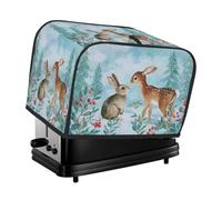 Cubierta para tostadora de 4 rebanadas, diseño de animales del bosque, para máquina de pan, pequeño electrodoméstico de cocina