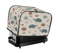 Cubierta para tostadora de 4 rebanadas, diseño floral de tortuga de verano en beige, cubierta antipolvo para máquina de pan, pequeños electrodomésticos de cocina