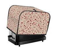 Cubierta para tostadora de 4 rebanadas, diseño floral pequeño sobre beige, cubierta antipolvo para máquina de pan, pequeños electrodomésticos de cocina