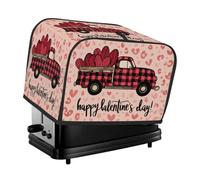 Cubierta para tostadora de camión Buffalo con corazón de amor para el día de San Valentín, cubierta antipolvo para máquina de pan, pequeño electrodoméstico de cocina