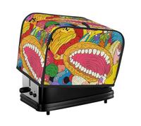 Cubierta para tostadora de fantasía de lengua rosa para 2 rebanadas, cubierta para electrodomésticos pequeños con bolsillos, protección contra el polvo y las huellas dactilares