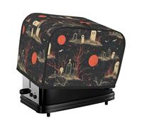 Cubierta para tostadora de Halloween Horror House para 2 rebanadas de cocina, para electrodomésticos pequeños con bolsillos, protección contra el polvo y las huellas dactilares