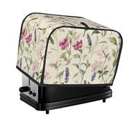Cubierta para tostadora de orquídeas y flores silvestres de primavera para 2 rebanadas de cocina, fundas para electrodomésticos pequeños con bolsillos, protección contra el polvo y las huellas