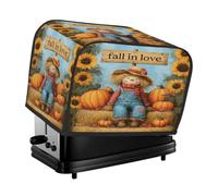 Cubierta para tostadora de otoño y Acción de Gracias, espantapájaros, calabaza, girasol, 2 rebanadas, para máquina de pan, pequeño electrodoméstico de cocina