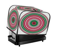 Cubierta para tostadora de rayas circulares rojas y verdes de Navidad, cubierta antipolvo para máquina de pan, pequeños electrodomésticos de cocina