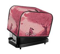 Cubierta para tostadora romántica de árbol del amor para el día de San Valentín, 4 rebanadas, cubierta antipolvo para máquina de pan, pequeño electrodoméstico de cocina