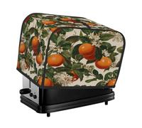 Cubierta para tostadora vintage con ramas florales naranjas para 4 rebanadas, para máquina de pan, pequeños electrodomésticos de cocina
