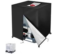 Cubierta para tote IBC, cubierta para tanque de agua IBC DWcouple de 1000L para contenedor de tanque IBC, cubierta IBC para exterior resistente al polvo y al sol con cremallera para tanque de lluvia