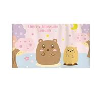 Cubierta Para Tv Funda for TV, a prueba de polvo y decorativa, con fondo de pétalos rosas dibujados a mano y diseño de oso, tela gruesa, compatible con televisores de 24 a 85 pulgadas.(27inch)