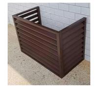 Cubierta para unidad de aire acondicionado al aire libre, cubierta de radiador de aluminio, diseño antirrobo, soporte de exhibición de plantas para uso en exteriores (marrón, 110 x 60 x 80 cm)