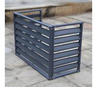 Cubierta para unidad de aire acondicionado al aire libre, cubierta protectora de aluminio para todo tipo de clima, caja independiente y para cubo de basura, soporte de flores grises, protección al