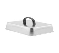 Cubierta para untar para plancha, cúpula de tapa de plancha, para untar a la parrilla, rectangulares de acero inoxidable con mango resistente al calor, accesorios resistentes para