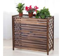 Cubierta para valla, cubierta para valla de madera Louvered Wooden Outdoor Privacy Fence for AC Unit Trash Can Pool Equipment Multiple Sizes