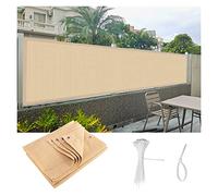 Cubierta para valla de balcón, 70 x 250 cm, HDPE, resistente a la intemperie, color beige, ancho 70 cm, para balcón y patio, pared con ojales y bridas