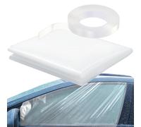 Cubierta para ventana de coche rota, envoltura transparente de PVC, protección de ventana con cinta de doble cara, 31 pulgadas x 4 pies, para vehículos dañados, remolques, tractores, SUV, RV