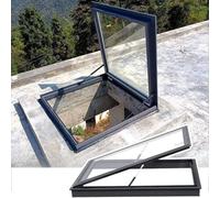 Cubierta para ventana de techo de vidrio templado para acceso y ventilación del ático, 55 x 80 cm, ideal para salas de sol e iluminación de sótano